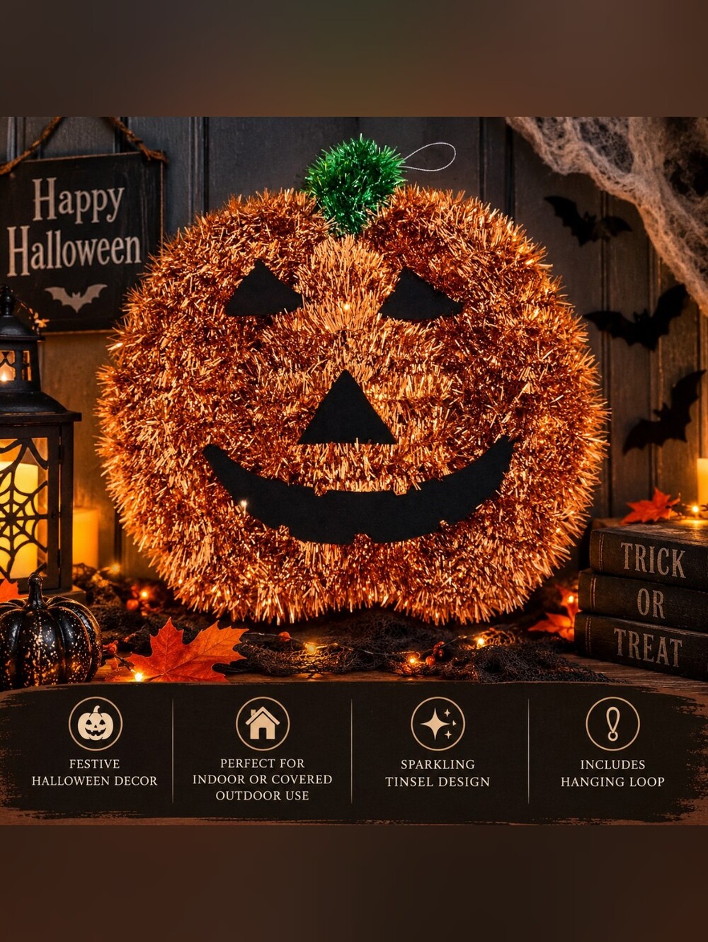 Halloween Jack-O-Lantern Pumpkin Wall Decoration